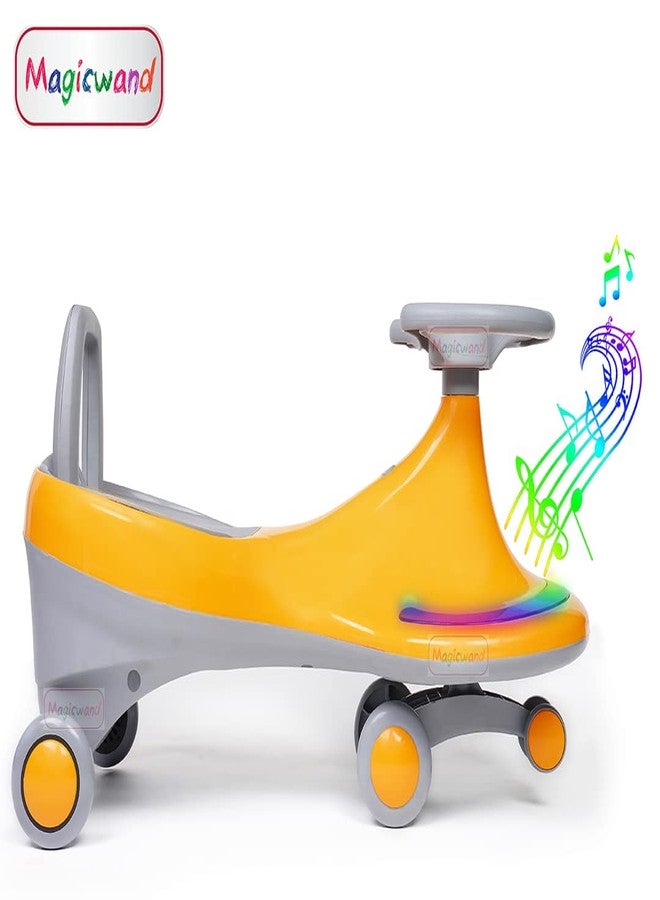 Magicwand ABS Plastic【Fully Assembled】 Kids Ride-On with 360 Degree Rotating Wheels【Made in India】 (Orange Grey) - Image 3